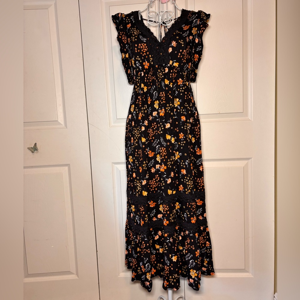 Saltwater LUXE Black Floral Maxi Dress